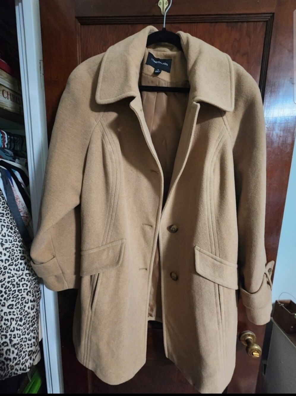 London Fog Camel Wool Blend Single Breasted Peacoat Jacket – Plus Size 1X (EUC)